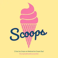 Yellow and Pink Illustrated Ice Cream Parlor Instagram Post Ad Ice Creams