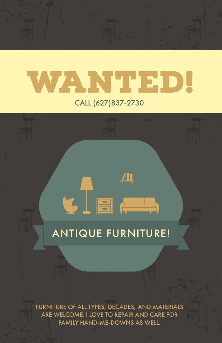 Wanted Antique Furniture Flyer