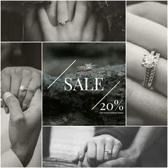 Black and White Jewelry Store Sale Square Instagram Ad Jewelry