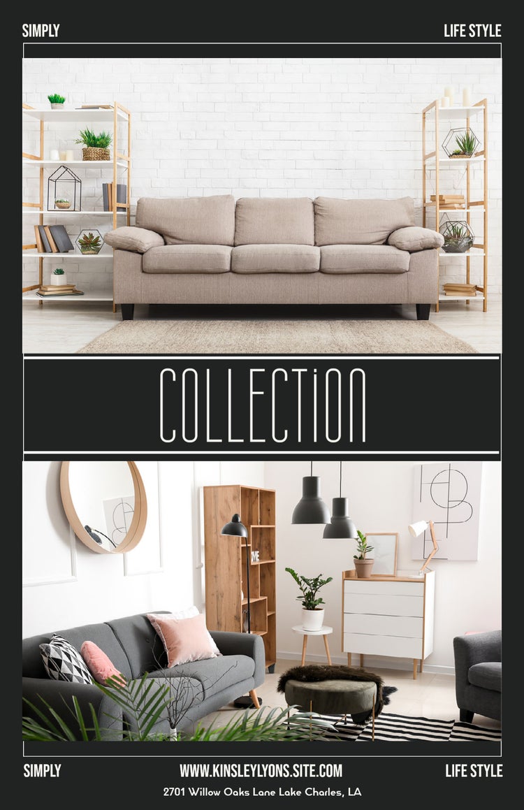 Black And White Furniture And Decoration New Collection Advertisement Poster