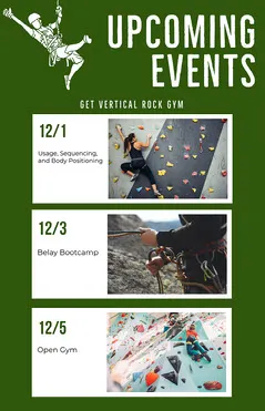 Green Simple Event Calendar Gym