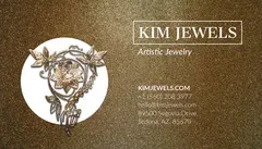Gold Jeweler Store Business Card with Brooch Jewelry