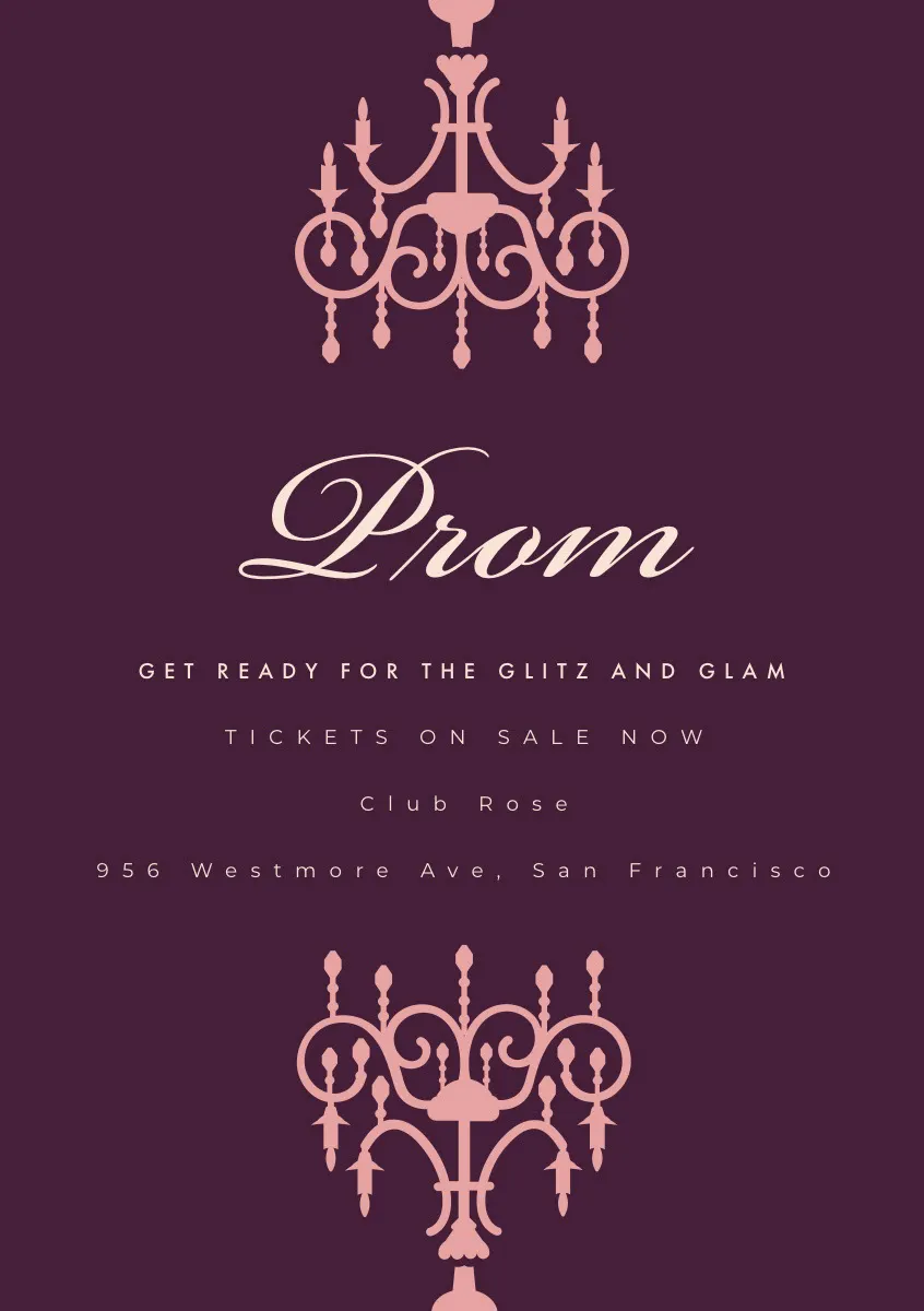 Pink and Violet Prom Poster