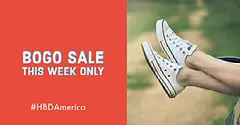 Red and White Sport Shoes Sale Facebook Banner Bogo