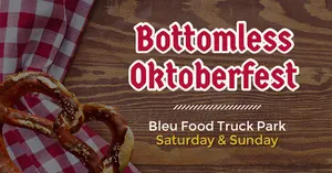 Red and Brown Bottomless Oktoberfest Facebook Advertisement Oktoberfest Invitation