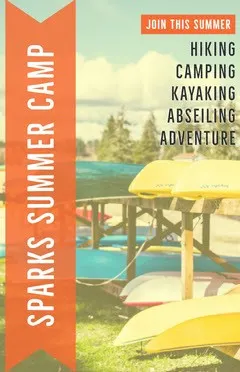Orange Spark Summer Camp Poster Summer Camp Poster
