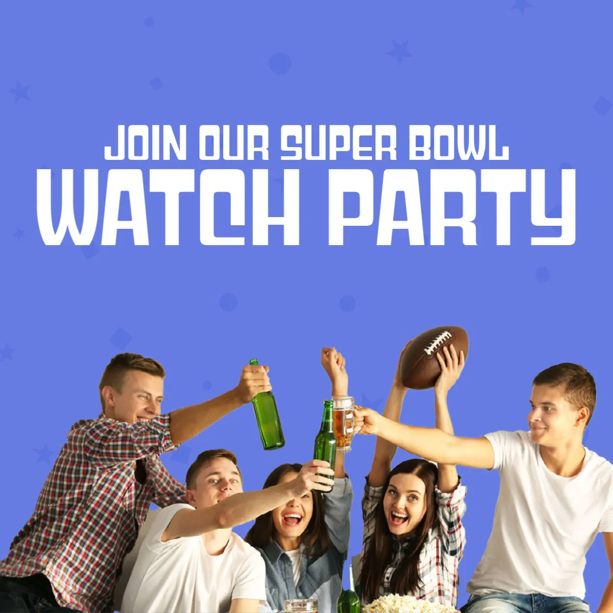 Blue Superbowl Watch Party IG Square
