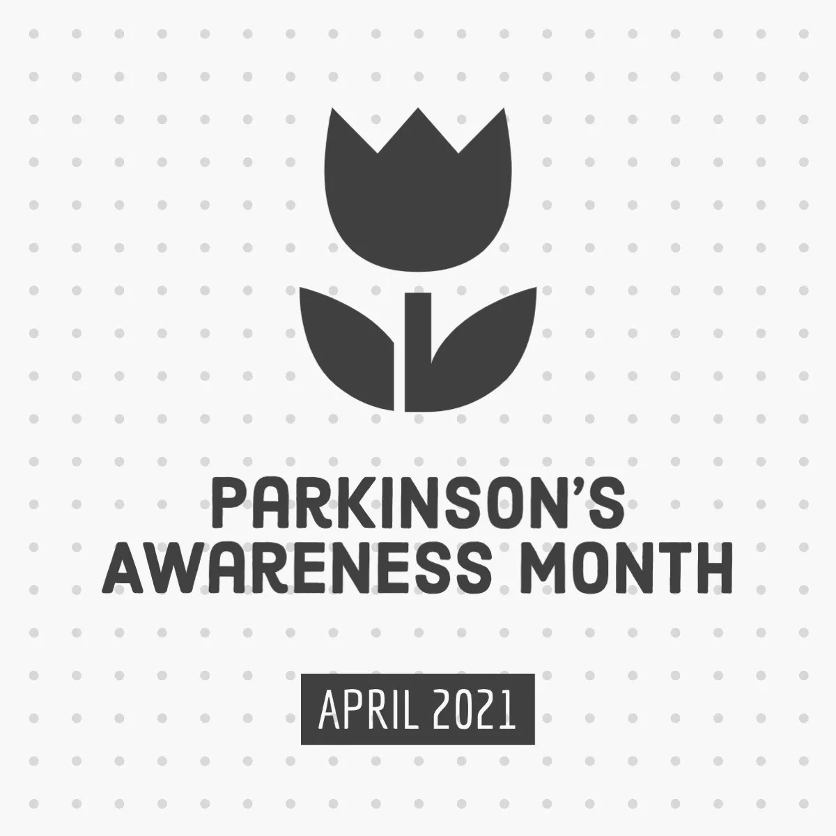 Black and White Tulip Parkinson’s Awareness Instagram Square