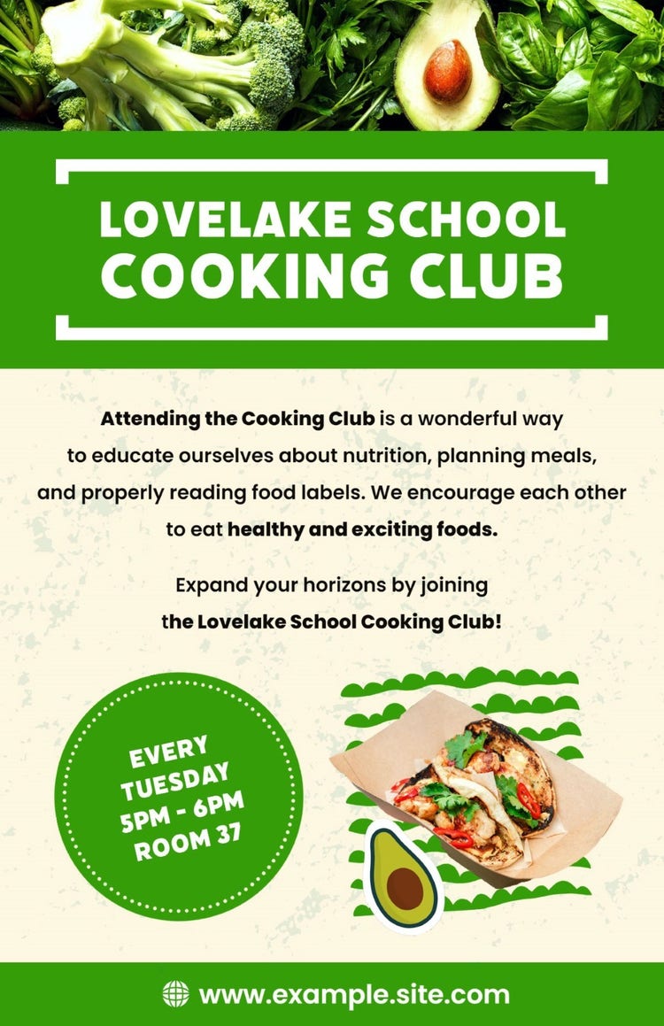 Green Cooking Club Poster