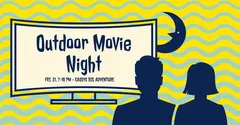 Blue, Yellow and White Movie Night Ad Facebook Banner Movie Night Flyer