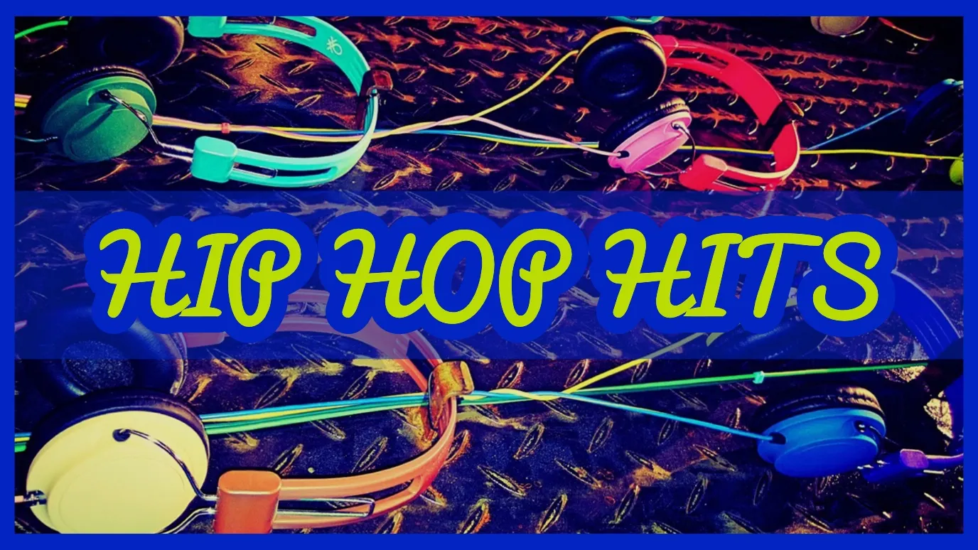 Blue and Green Hip Hop Hits Music Youtube Thumbnail with Headphones