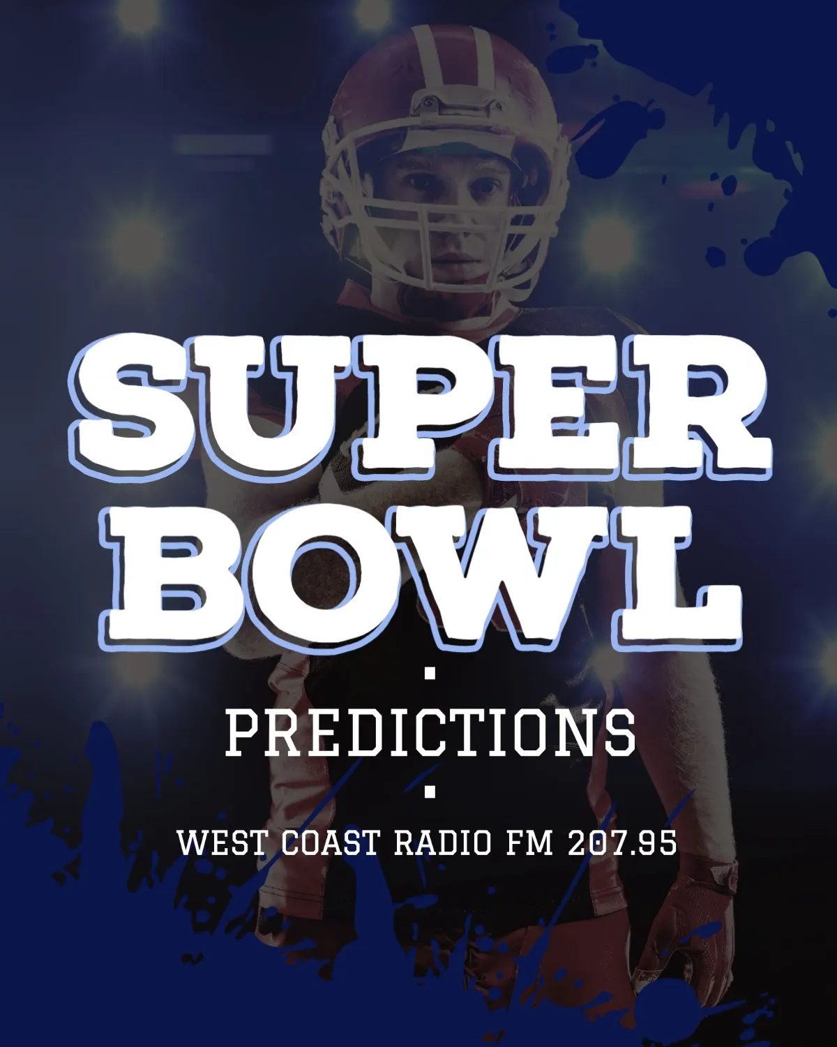 Blue & White Super Bowl Predictions Instagram Portrait