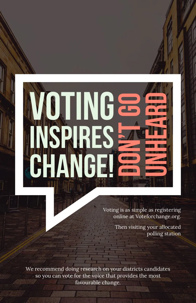 White and Red Speech Bubble Vote in Election Flyer