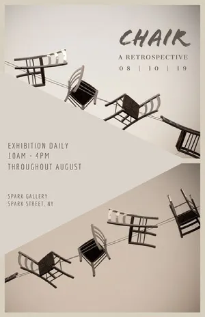 Black and White Chair Retrospective Promo Arts Poster