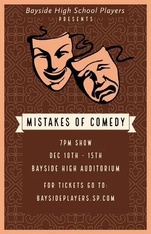 Brown Comedy Drama Play Poster Comedy Show and Movie Poster