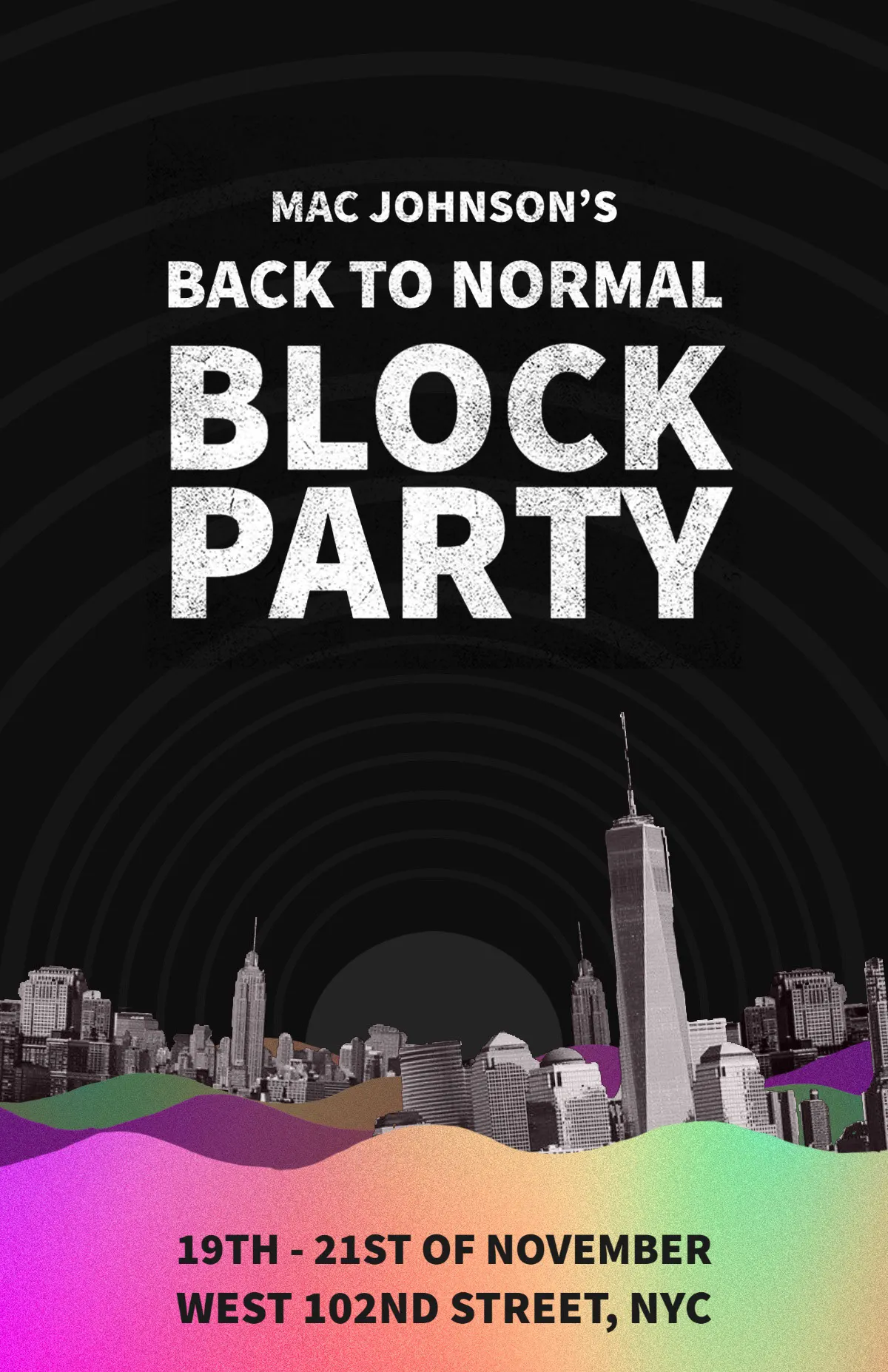 Grey, White and Gradient Block Party Poster