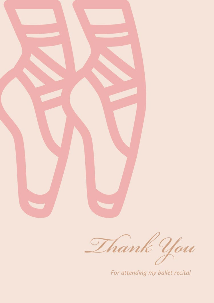 Pink Thank You Card
