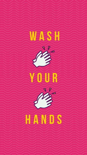 Pink and Orange Wash Your Hands Instagram Story Wash Your Hands Poster