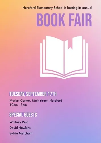ITERATION Purple and Pink Book Fair Invitation