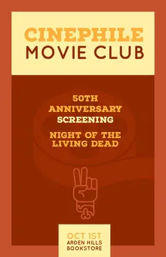 Brown and Yellow Movie Club Poster Movie Night Flyer