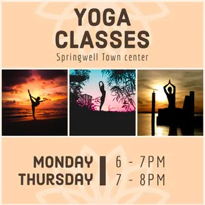 Beige Yoga Class Instagram Square Ad Yoga Poster