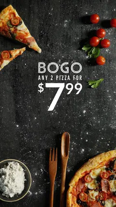 Bright, Light Toned Bogo Pizza Ad Instagram Story Bogo