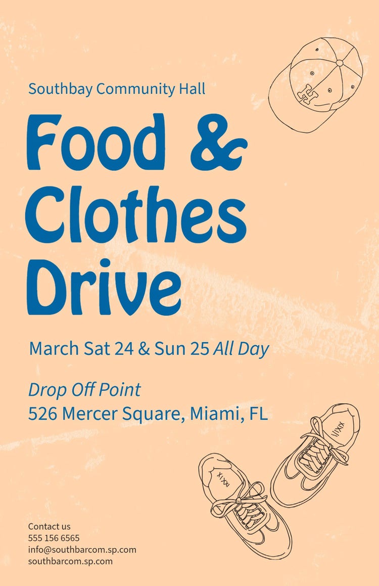 Orange Food Clothes Drive Poster