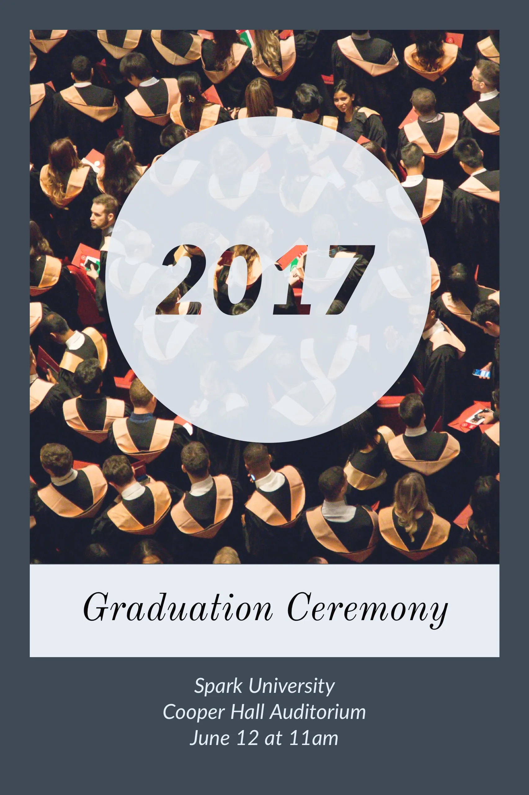 Grey and White Graduation Ceremony Poster