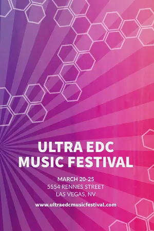 Pink and Blue Gradient Geometric Music Festival Pinterest Ad Poster Music Festival Poster