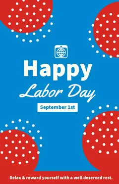 Blue, White and Red Labor Day Wishes Poster Labor Day Flyer