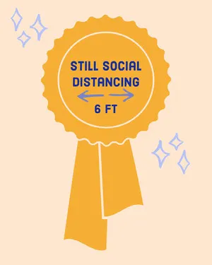 Gold Funny Social Distancing Award Ribbon Instagram Portrait Graphic Social Distance 