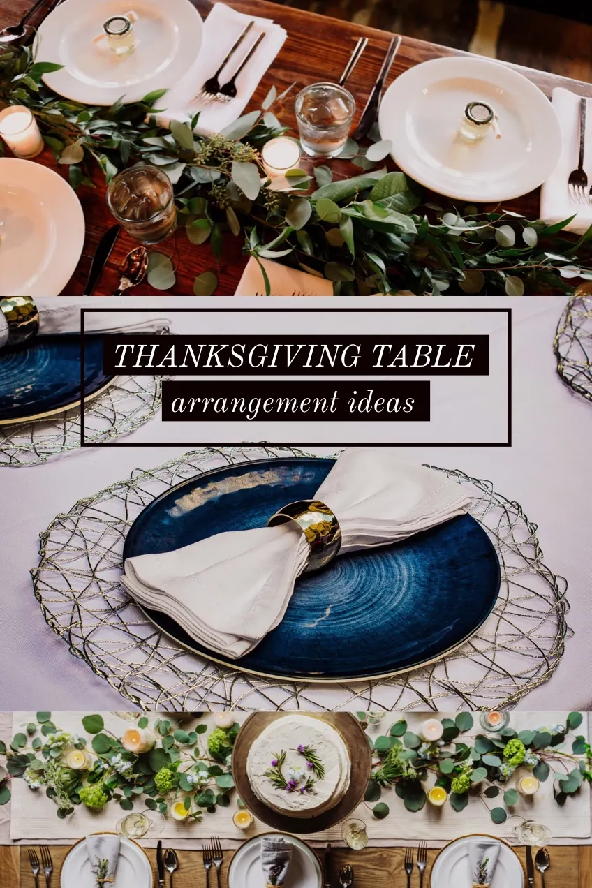 Thanksgiving Table Arrangement Ideas Pinterest Graphic with Collage