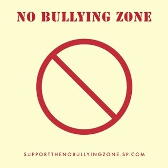 Yellow and Red No Bullying Zone Instagram Square