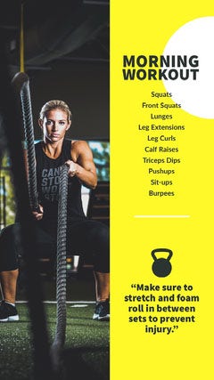 Yellow and Bright Toned Workout Ad Instagram Story Gym