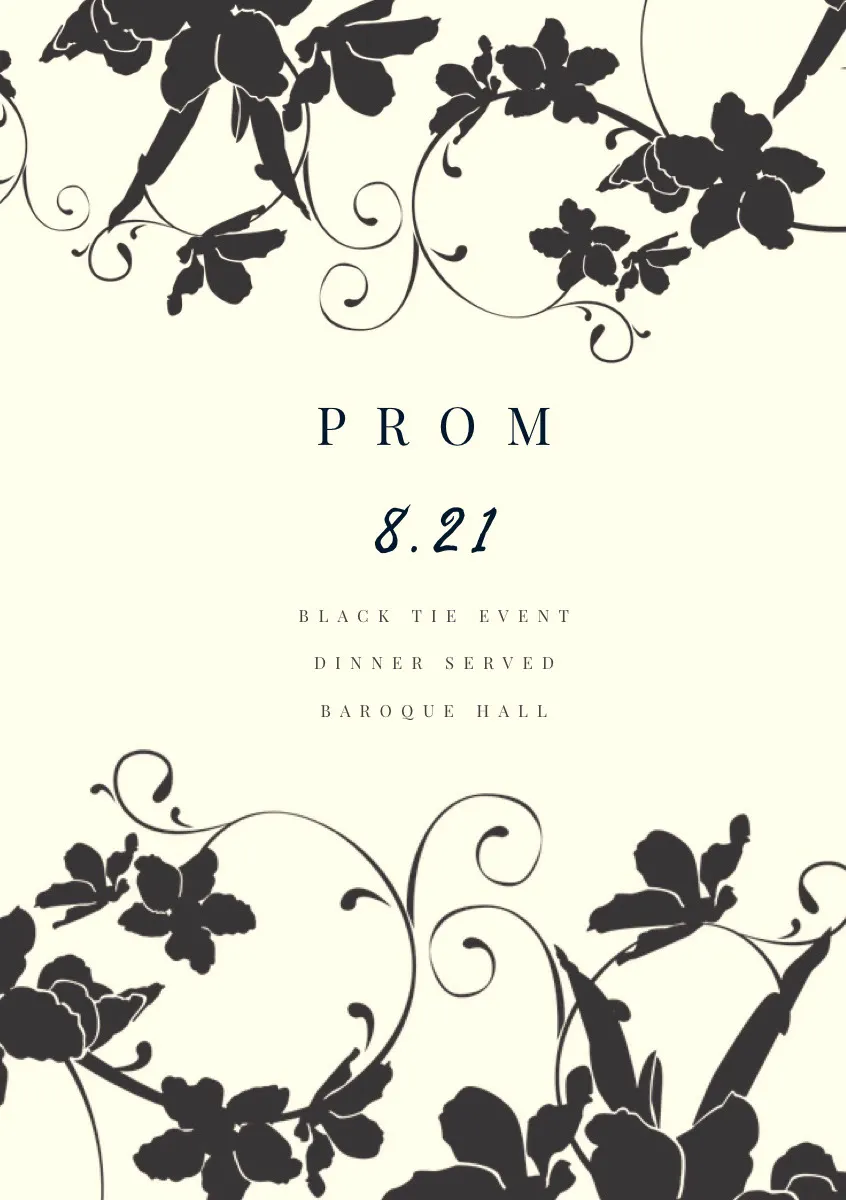 Black and White Prom Poster
