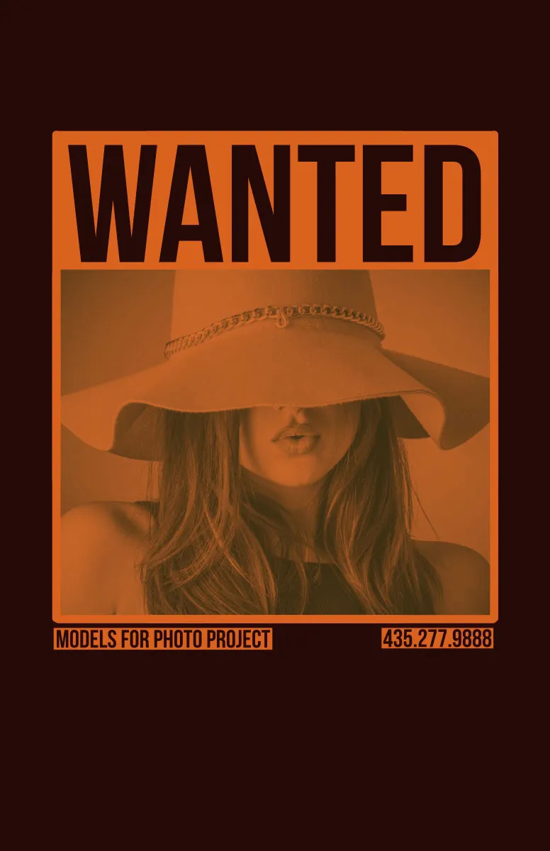 Orange and Black Fashion Models Wanted Flyer