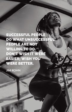 Black and White Success Motivation Quote Instagram Story Gym