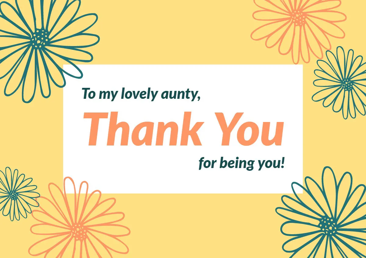 Yellow and White Thank You Card