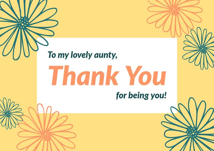 Yellow and White Thank You Card