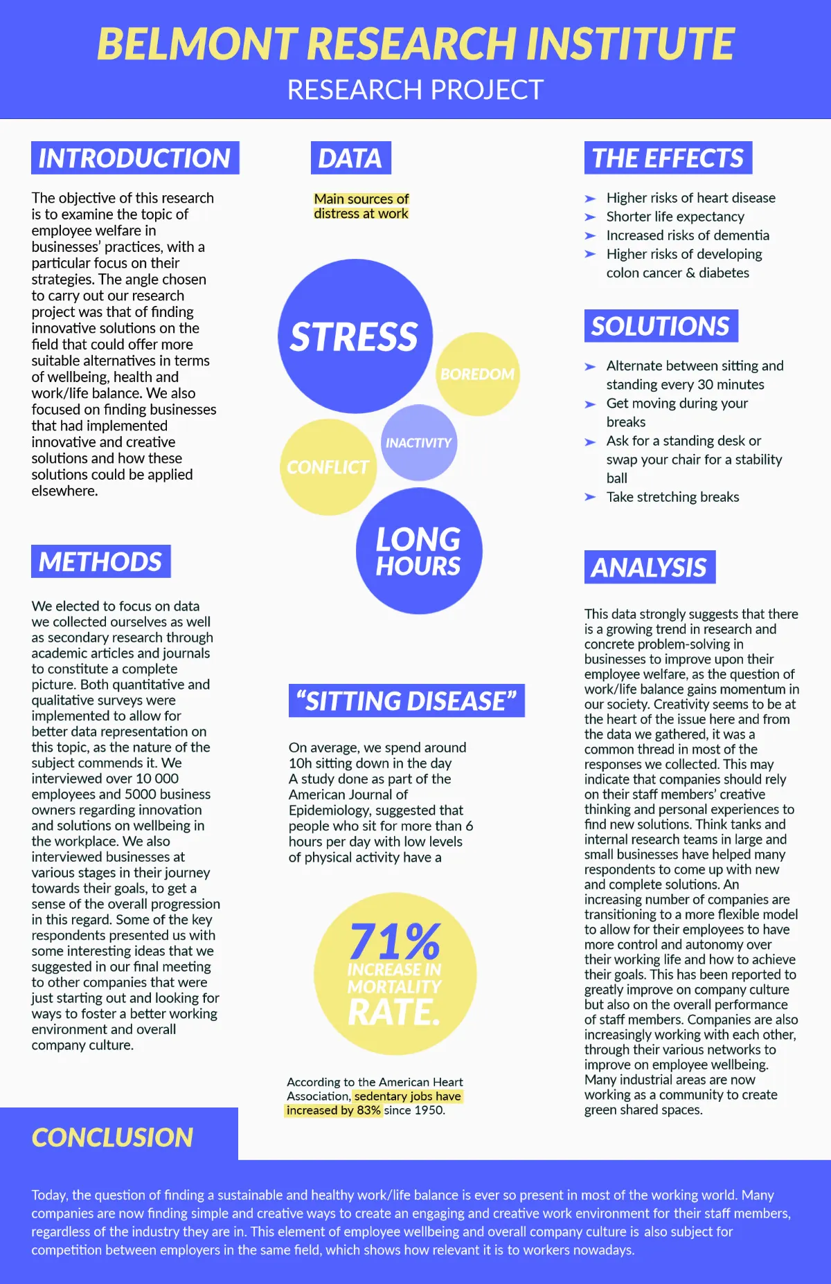 Blue And Yellow Research Information Poster