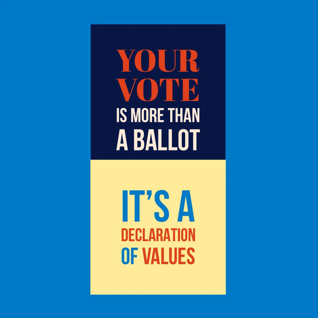 Blue and Yellow Vote Instagram Graphic