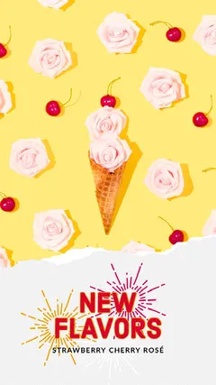 Yellow and Pink Pastel Colors Ice Cream Offer Instagram Story Ice Creams
