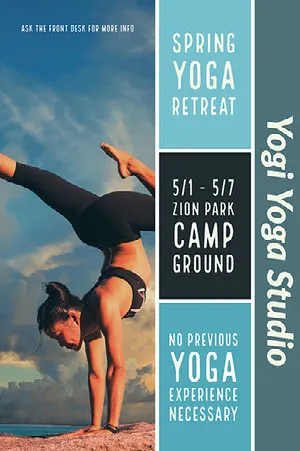 Blue Toned Yoga Camp Poster Yoga Poster