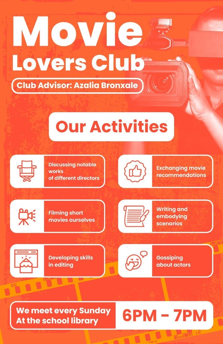 Orange Movie Club Student Poster