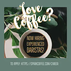 Green, Cold Toned Barista Job Offer Instagram Post Now Hiring Poster