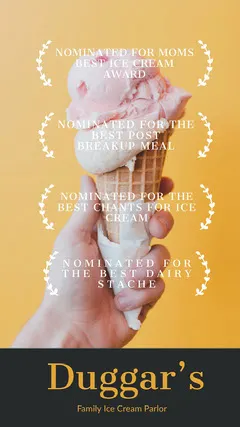 Movie Poster Style Ice Cream Shop Instagram Story Ice Creams