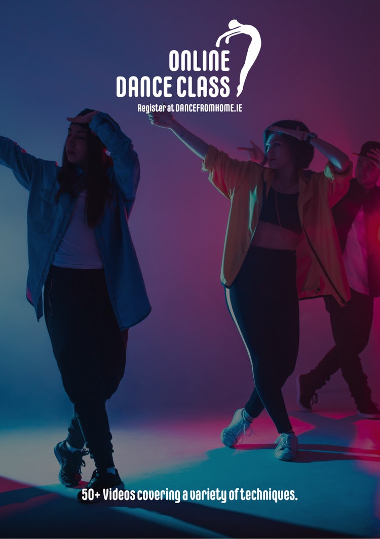 Online Dance Class Ad Flyer with Photo of Dancers