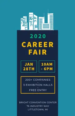 Blue Job Expo Career Fair Flyer  Career Poster
