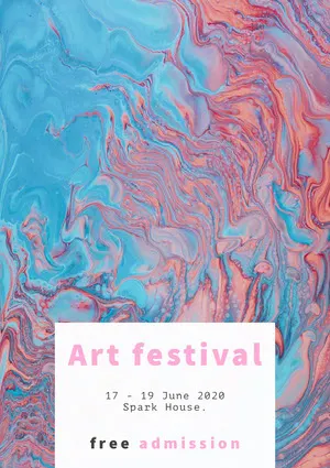 Blue and Pink Paint Art Festival Poster Arts Poster