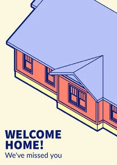 Blue, Red and White Welcome Card  Welcome Poster